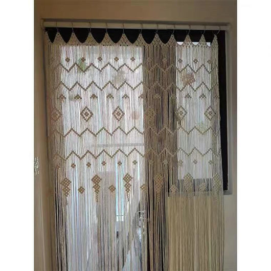 Cortina Tapiz Bohemio Tejida a Mano Estilo Europeo - Image 12