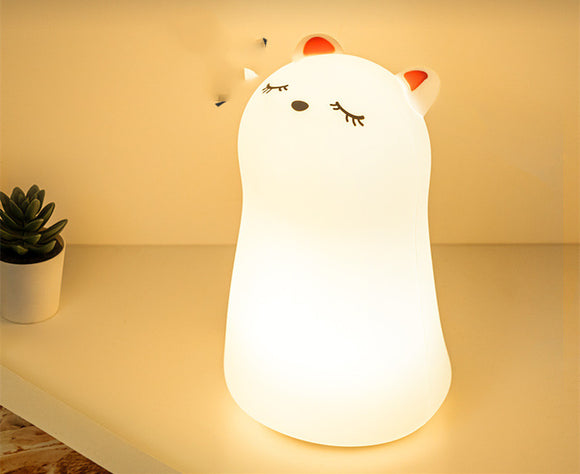 Lámpara LED Silicona Táctil Multicolor con Carga USB - Luz Nocturna Protege Vista