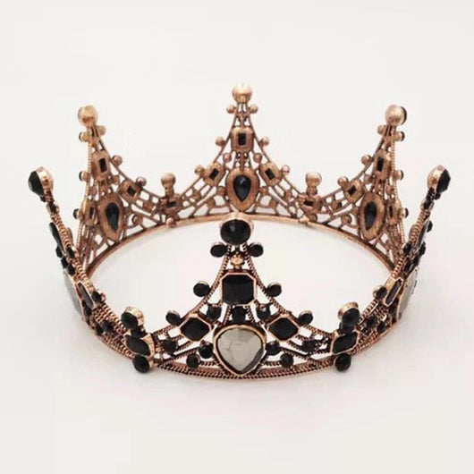 Corona Nupcial Decorativa Cobre Rojo con Aleación Negra Estilo Reina - Image 7