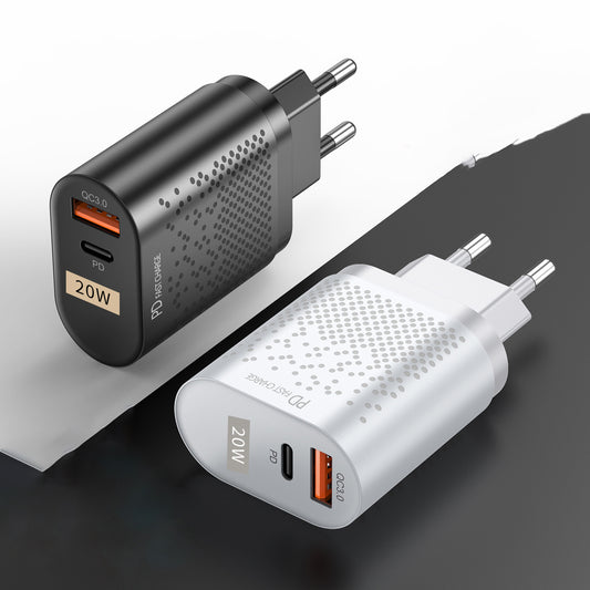 Cargador Dual Puerto 20W QC3.0 PD - Carga Rápida Estándar US