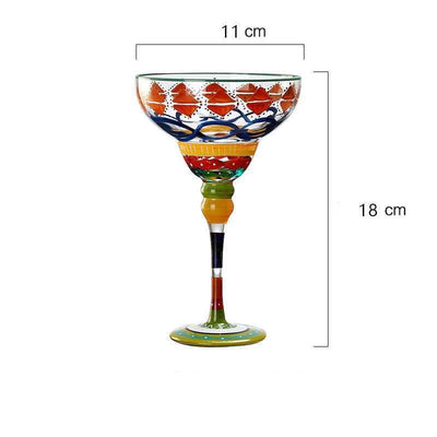 Copa Margarita de Cristal Pintada a Mano - Diseño Triangular Artístico - Image 3