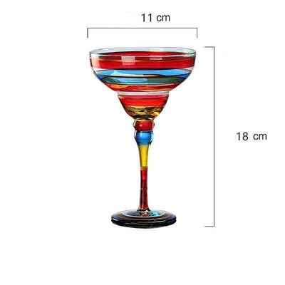 Copa Margarita de Cristal Pintada a Mano - Diseño Triangular Artístico - Image 6