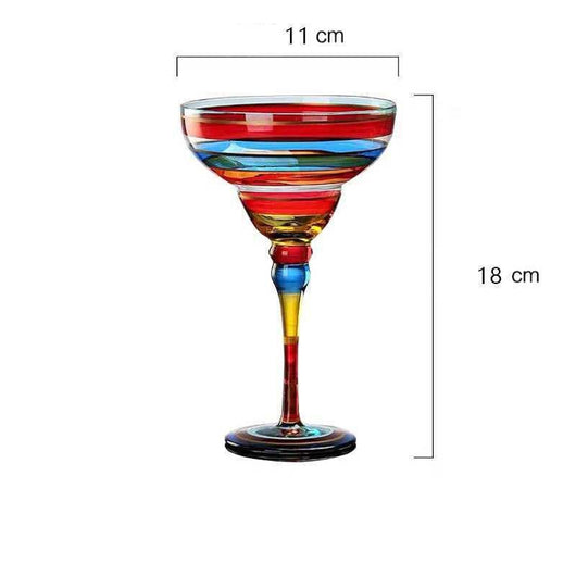 Copa Margarita de Cristal Pintada a Mano - Diseño Triangular Artístico - Image 6