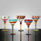 Copa Margarita de Cristal Pintada a Mano - Diseño Triangular Artístico