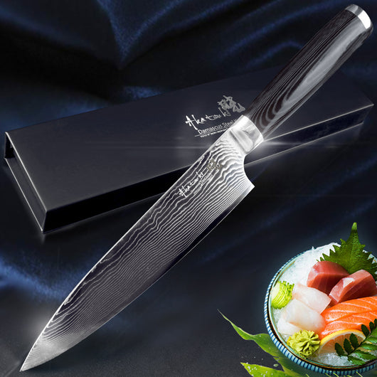 Cuchillo de Chef 8 Pulgadas con Patrón Quicksand - Acero Inoxidable VG10 de 67 Capas - Image 6