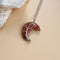 Moon Natural Stone Amethyst Tree Of Life Necklace Handmade Fortune Tree 4 color Chain