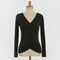 Blusa Base Modal de Algodón con Cuello V Profundo - Manga Larga para Mujer