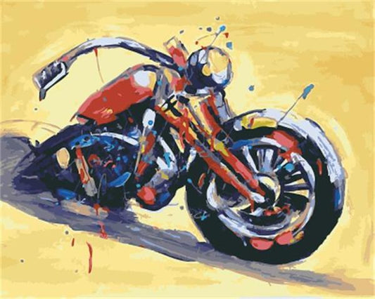 Cuadro Lienzo Motocicleta Retro Art Deco - Regalo Decorativo Vintage