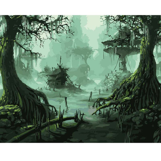 Kit de Pintura al Óleo Digital - Paisaje Floral para Pintar por Números - Image 3