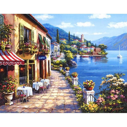 Kit de Pintura al Óleo Digital - Paisaje Floral para Pintar por Números - Image 2
