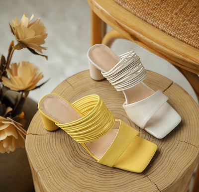 Sandalias de Tacón Cuadrado con Punta Cuadrada para Mujer - Image 9