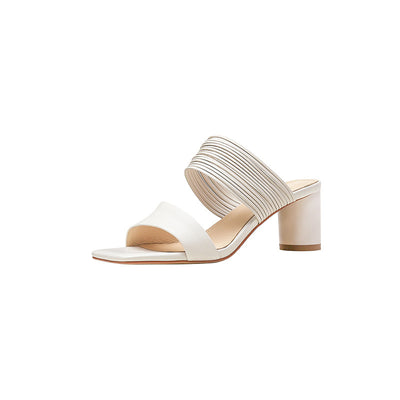 Sandalias de Tacón Cuadrado con Punta Cuadrada para Mujer - Image 8