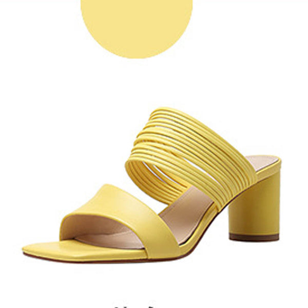 Sandalias de Tacón Cuadrado con Punta Cuadrada para Mujer - Image 3