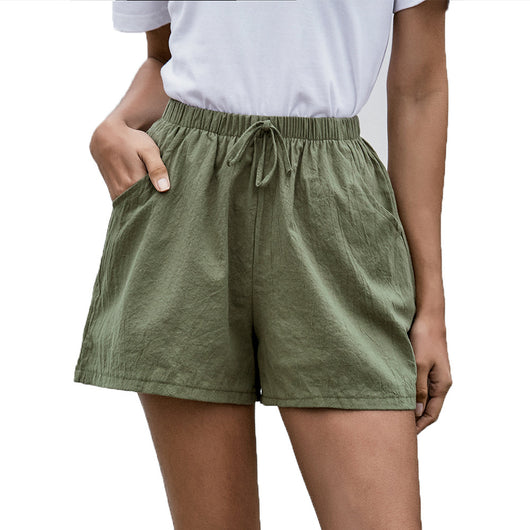Pantalones Cortos de Lino Sueltos Cintura Alta para Mujer - Estilo Verano - Image 13
