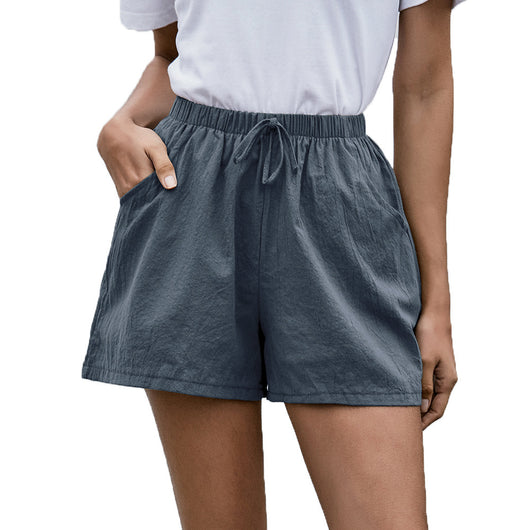 Pantalones Cortos de Lino Sueltos Cintura Alta para Mujer - Estilo Verano - Image 12