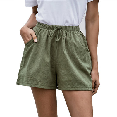 Pantalones Cortos de Lino Sueltos Cintura Alta para Mujer - Estilo Verano - Image 5