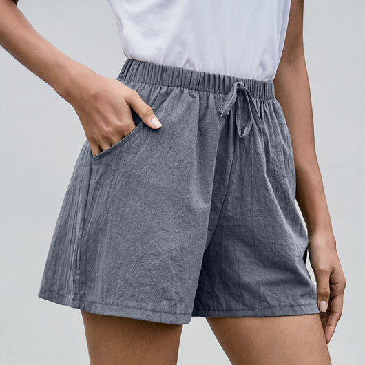 Pantalones Cortos de Lino Sueltos Cintura Alta para Mujer - Estilo Verano - Image 8