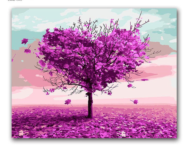 Cuadro Modular Árbol del Amor - Pintura al Óleo por Números