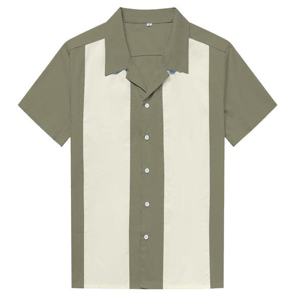 Camisa Casual para Hombre con Costuras de Contraste