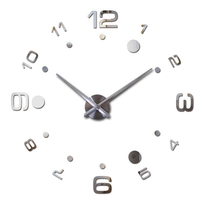 Reloj de Pared 3D Espejo Moderno Silencioso Estilo Europeo