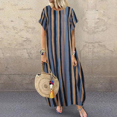 Vestido Casual Retro de Algodón y Lino - Image 11