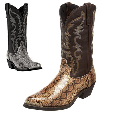 Botas Vaqueras Cowboy con Tacón Alto y Estampado Serpiente para Parejas Tallas 38-48 - Image 4