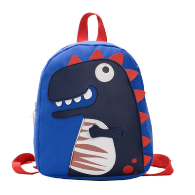 Plush gray and navy blue elephant backpack for toddlers, featuring a front zipper pocket, brown ears, and adjustable straps. - Image 8