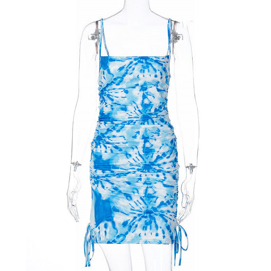 Vestido Suspender con Estampado Tie-dye y Cordón Ajustable - Image 13