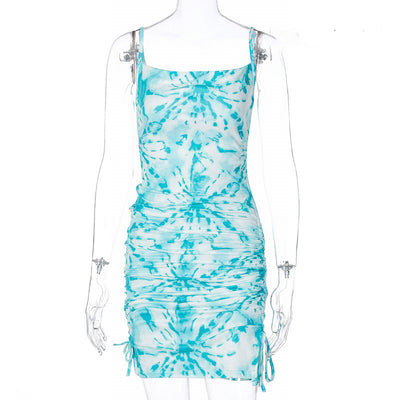 Vestido Suspender con Estampado Tie-dye y Cordón Ajustable - Image 14