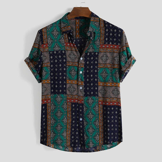 Camiseta Étnica Vintage para Hombre - Estilo Verano - Image 10