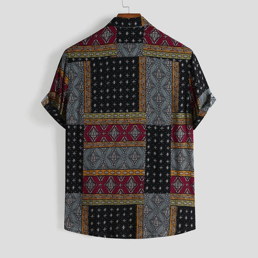 Camiseta Étnica Vintage para Hombre - Estilo Verano - Image 9