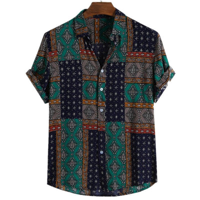 Camiseta Étnica Vintage para Hombre - Estilo Verano - Image 7