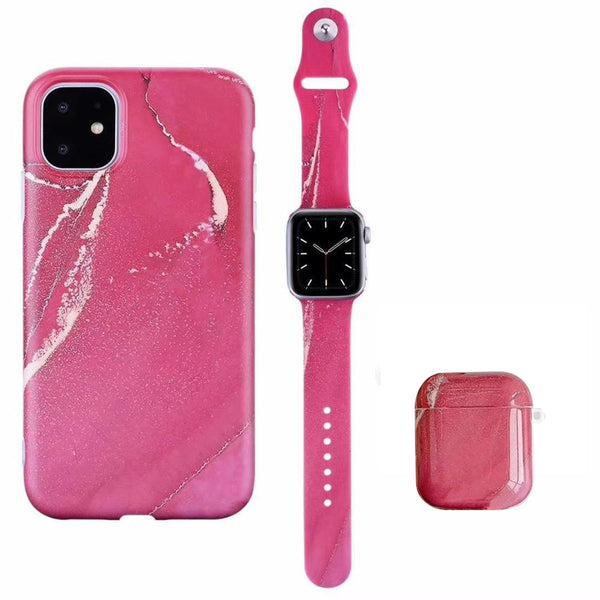 Estuche Elegante para Auriculares con Diseño Mármol y Correa Ajustable