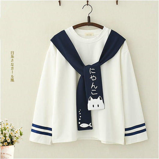 Playera Estampado Gato con Cordones y Manga Corta - Image 4