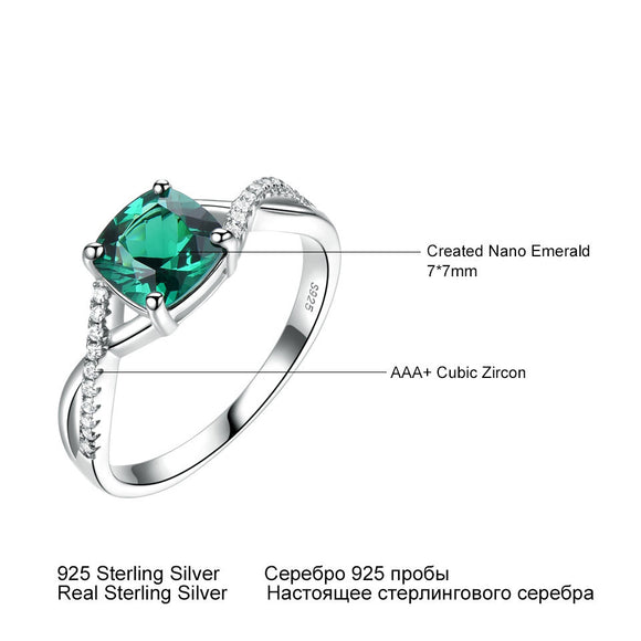 Anillo de Esmeralda para Mujer en Plata de Ley