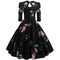 Vestido Retro Estampado con Moño - Colección Europeo Americana