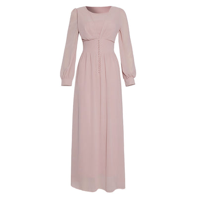 Vestido Largo de Gasa con Manga Larga para Mujer Musulmana - Image 10