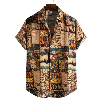 Camisa Casual de Manga Corta para Hombre con Estampado Personalizado