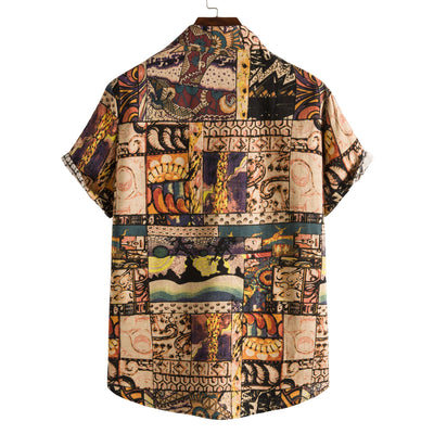 Camisa Casual de Manga Corta para Hombre con Estampado Personalizado - Image 4
