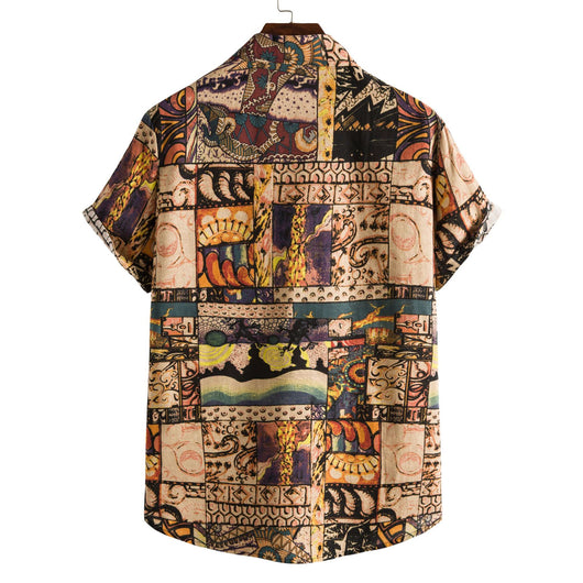 Camisa Casual de Manga Corta para Hombre con Estampado Personalizado - Image 4