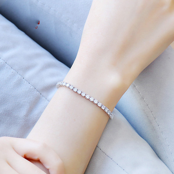 Pulsera de Plata 925 Estilo Coreano con Circonitas Brillantes