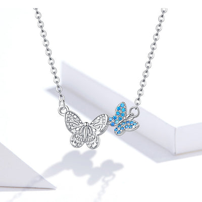 Conjunto de Collar y Anillo Mariposa Plateado en Plata S925 - Image 2