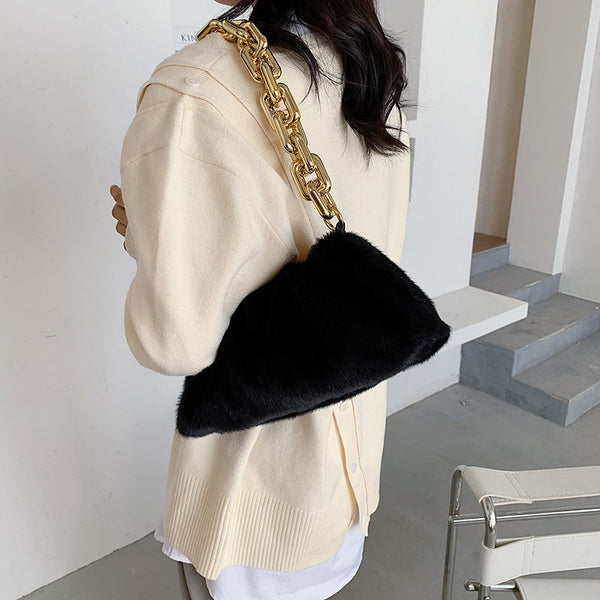 Bolso de Cadena Plisado Estilo Coreano con Textura Acolchada