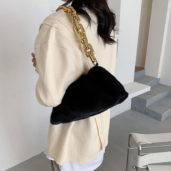 Bolso de Cadena Plisado Estilo Coreano con Textura Acolchada