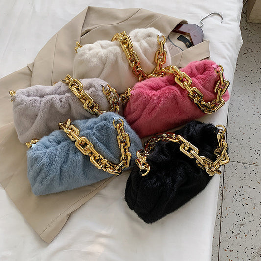 Bolso de Cadena Plisado Estilo Coreano con Textura Acolchada