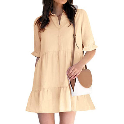 Vestido con Mangas Abullonadas y Bajo Fruncido - Image 11