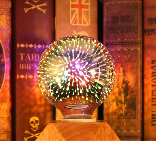Bombilla Decorativa 3D con Efecto Fuegos Artificiales - Cristal Plateado Multicolor - Image 17