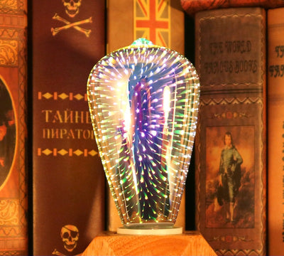 Bombilla Decorativa 3D con Efecto Fuegos Artificiales - Cristal Plateado Multicolor - Image 15