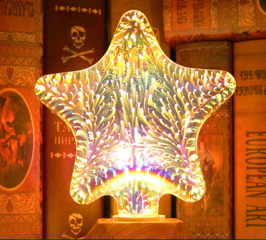 Bombilla Decorativa 3D con Efecto Fuegos Artificiales - Cristal Plateado Multicolor - Image 13