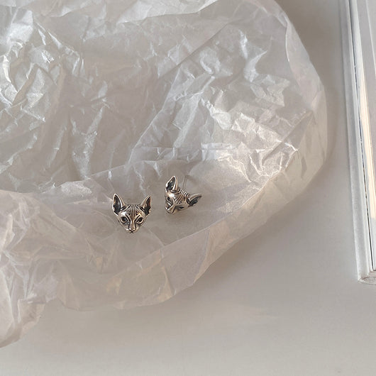 Aretes Esfinge Plata 925 Estilo Frío Vintage - Image 7